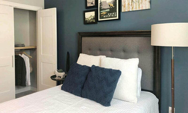 Apartment bedroom.