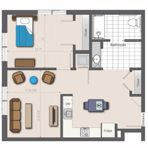 Sycamore Suites 1br C (one Bedroom)( 800x800
