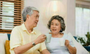 Elderly Couple With Drinks