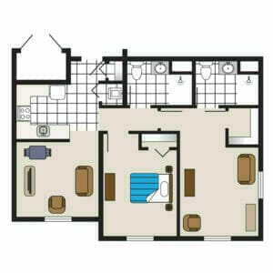 Il Two Bedroom Two Bathroom