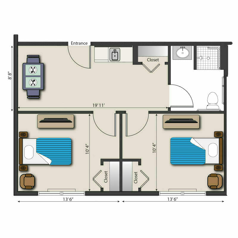 Mc 2 Bed One Bath Large