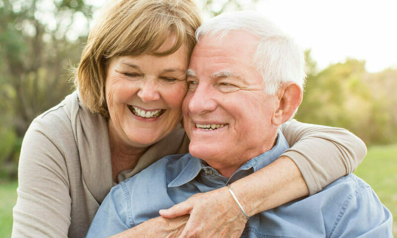 Senior Couple Sitting Outside