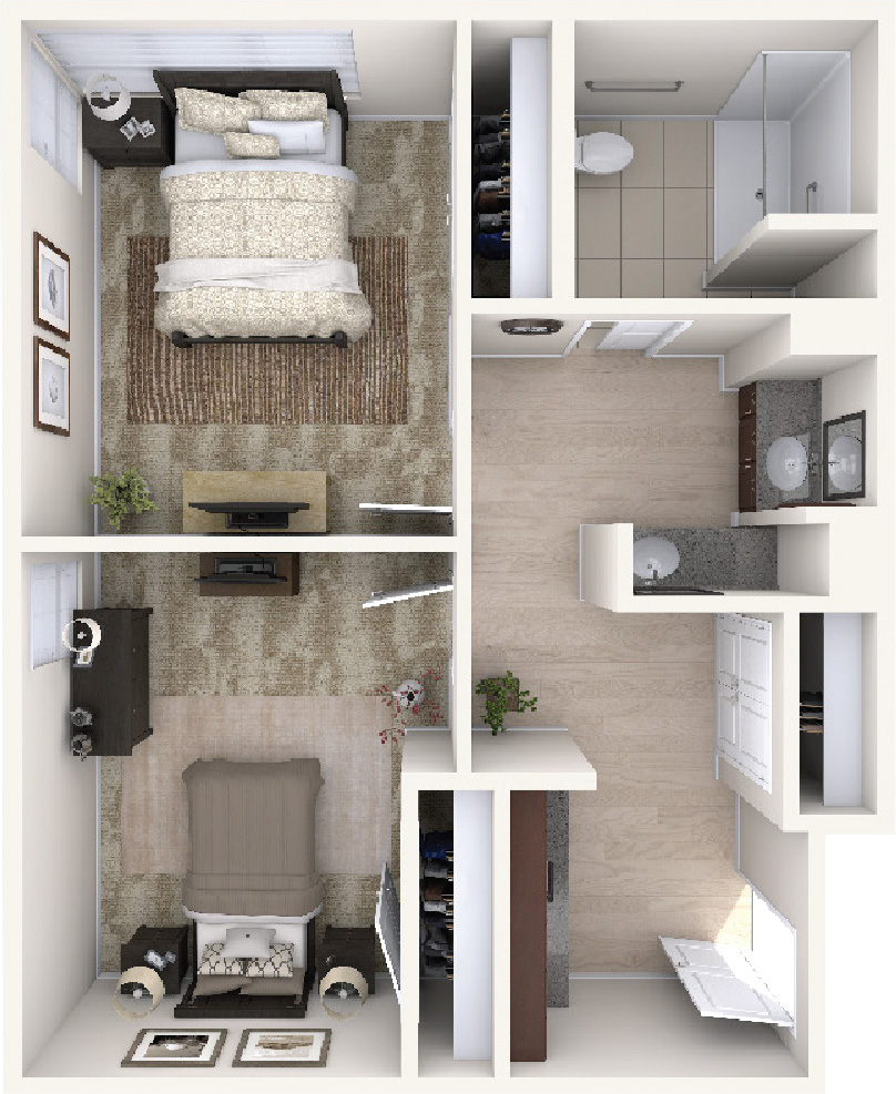 Assisted Living Shared Suite Floor Plan